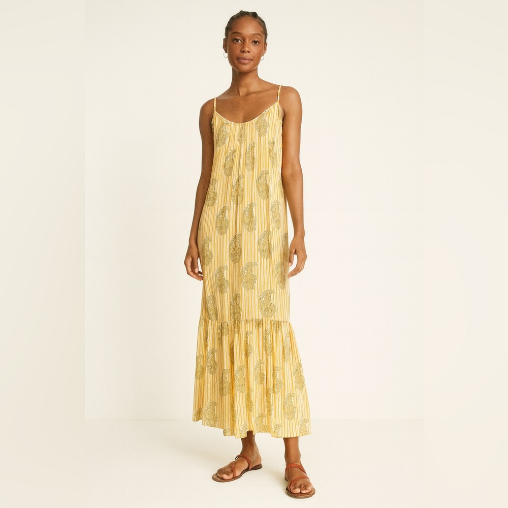Jcrew floral yellow maxi dress in great condition size Small